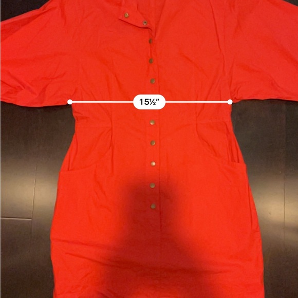 Apiece Apart Red Snap Button Dress - Picture 7 of 8